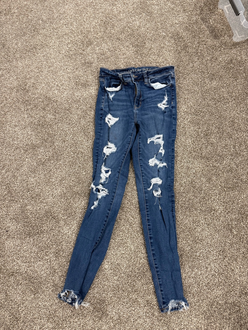 American Eagle Outfitters Distressed Navy Skinny Jeans